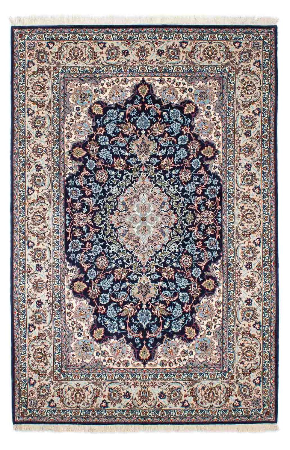 Persisk tæppe - Isfahan - Premium - 226 x 149 cm - mørkeblå