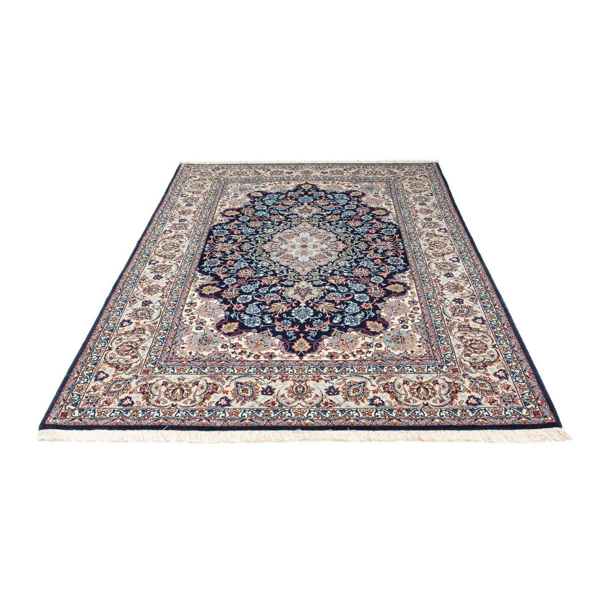 Persisk tæppe - Isfahan - Premium - 226 x 149 cm - mørkeblå