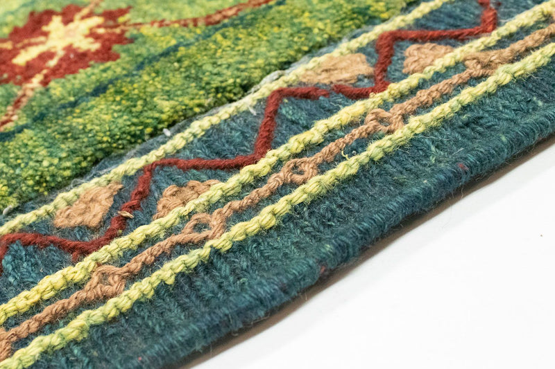 Kelim-tæppe - orientalsk - 205 x 147 cm - grøn