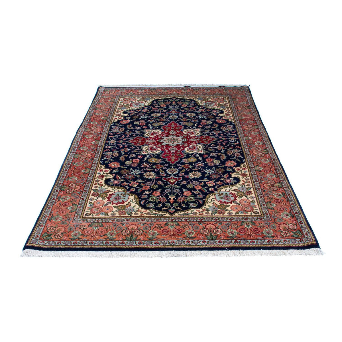 Persisk tæppe - Ghom - 215 x 139 cm - mørkeblå