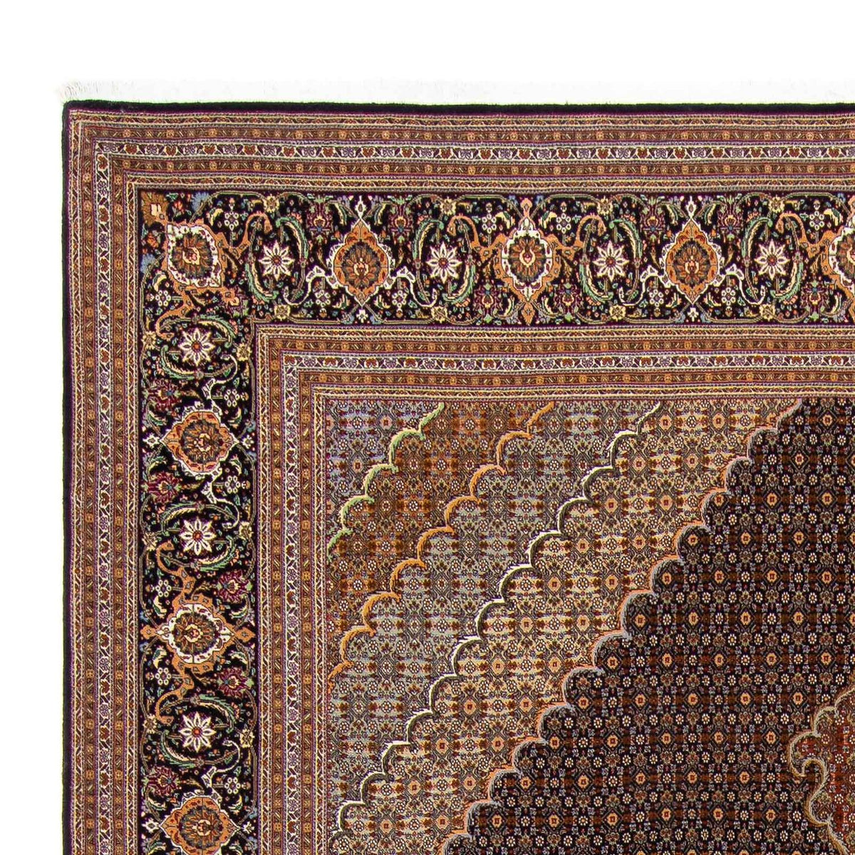 Persisk tæppe - Tabriz - 360 x 253 cm - mørkebrun