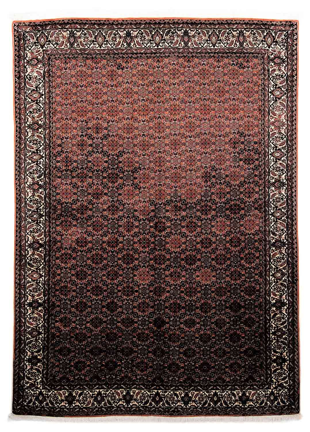 Persisk tæppe - Bijar - 250 x 173 cm - lysrød