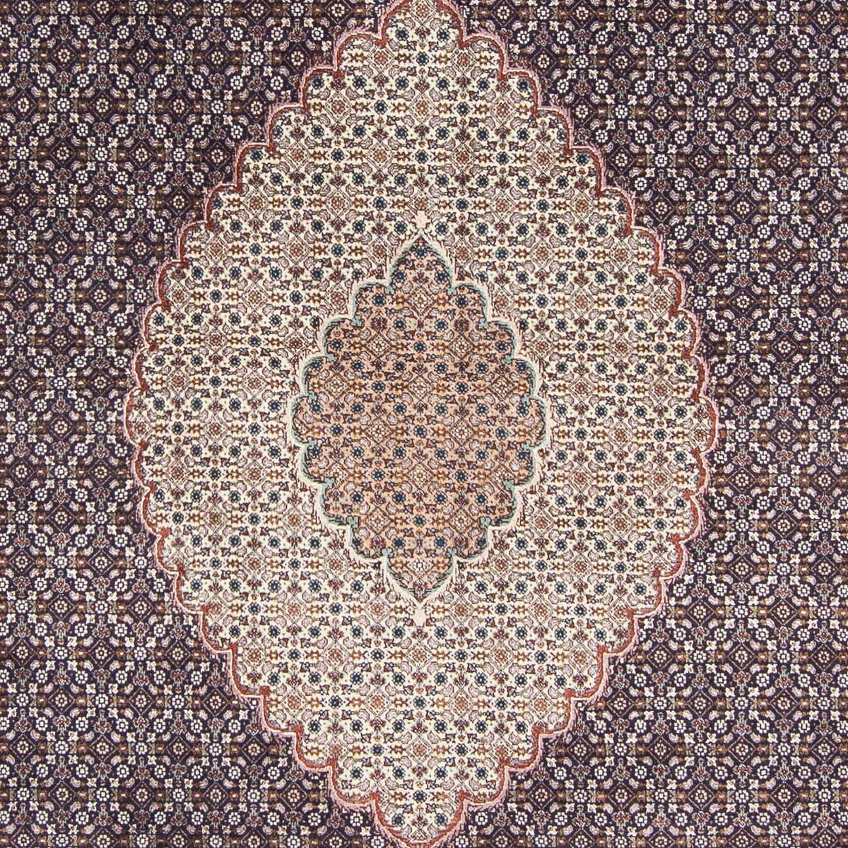 Persisk tæppe - Tabriz - 303 x 196 cm - mørkeblå