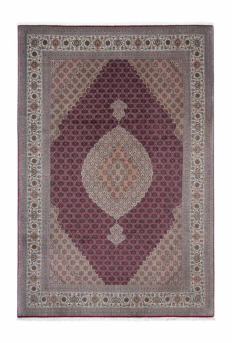 Persisk tæppe - Tabriz - 303 x 204 cm - mørkerød