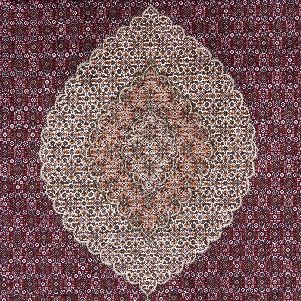 Persisk tæppe - Tabriz - 303 x 204 cm - mørkerød