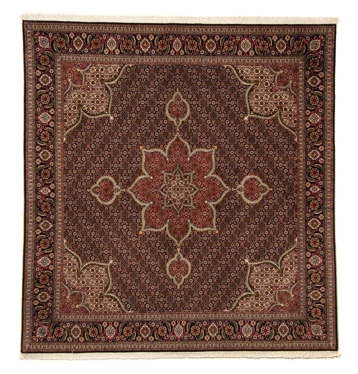 Persisk tæppe - Tabriz firkantet - 211 x 204 cm - flerfarvet
