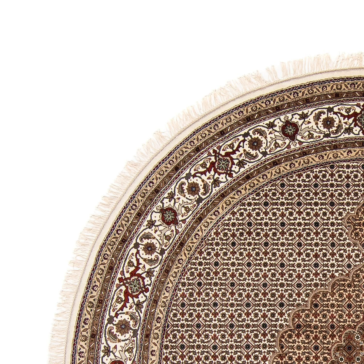 Persisk tæppe - Tabriz rundt  - 248 x 247 cm - beige