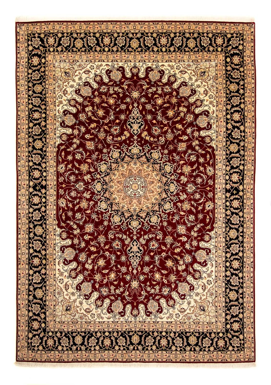 Persisk tæppe - Tabriz - Royal - 348 x 254 cm - mørkerød