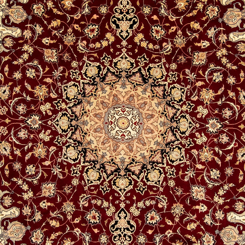 Persisk tæppe - Tabriz - Royal - 348 x 254 cm - mørkerød