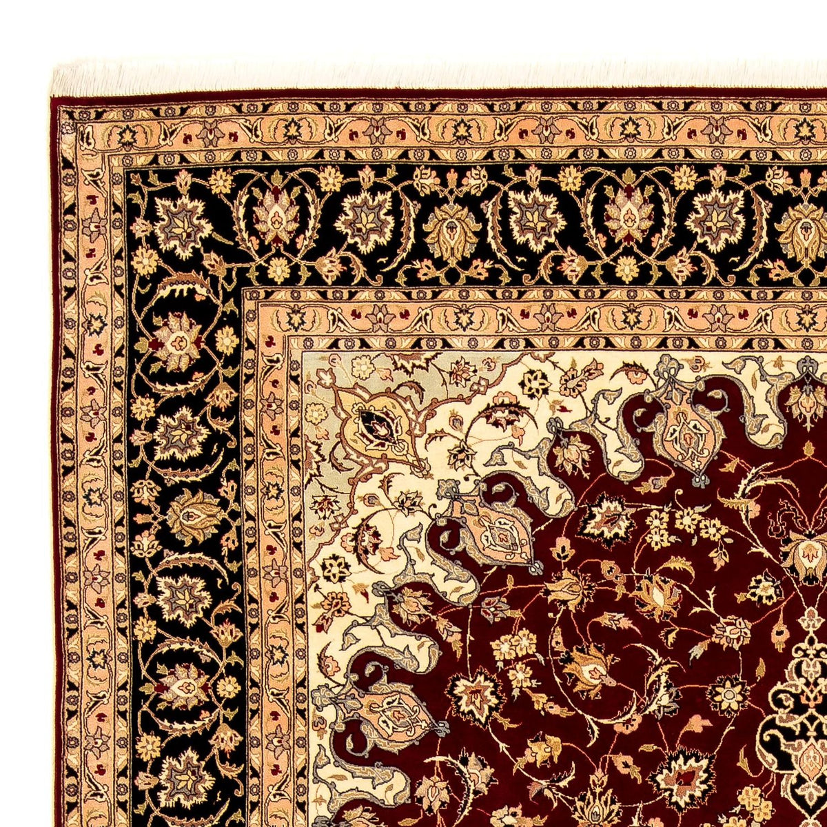 Persisk tæppe - Tabriz - Royal - 348 x 254 cm - mørkerød