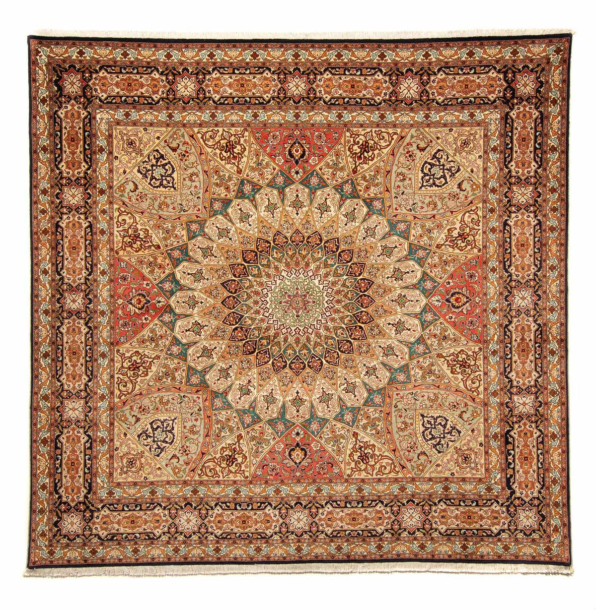 Persisk tæppe - Tabriz - Royal firkantet  - 253 x 252 cm - flerfarvet