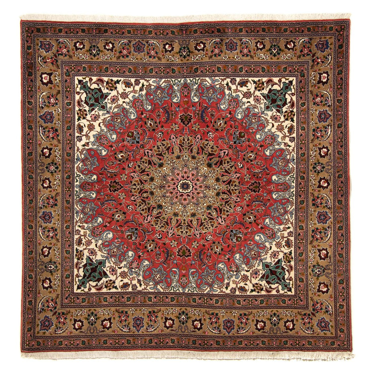 Persisk tæppe - Tabriz - Royal firkantet  - 202 x 200 cm - flerfarvet