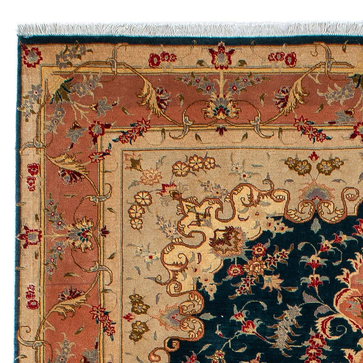 Persisk tæppe - Tabriz - Royal - 202 x 152 cm - mørkeblå