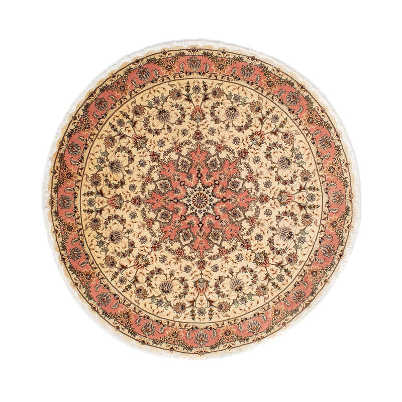Persisk tæppe - Tabriz - Royal rundt  - 150 x 150 cm - lys brun