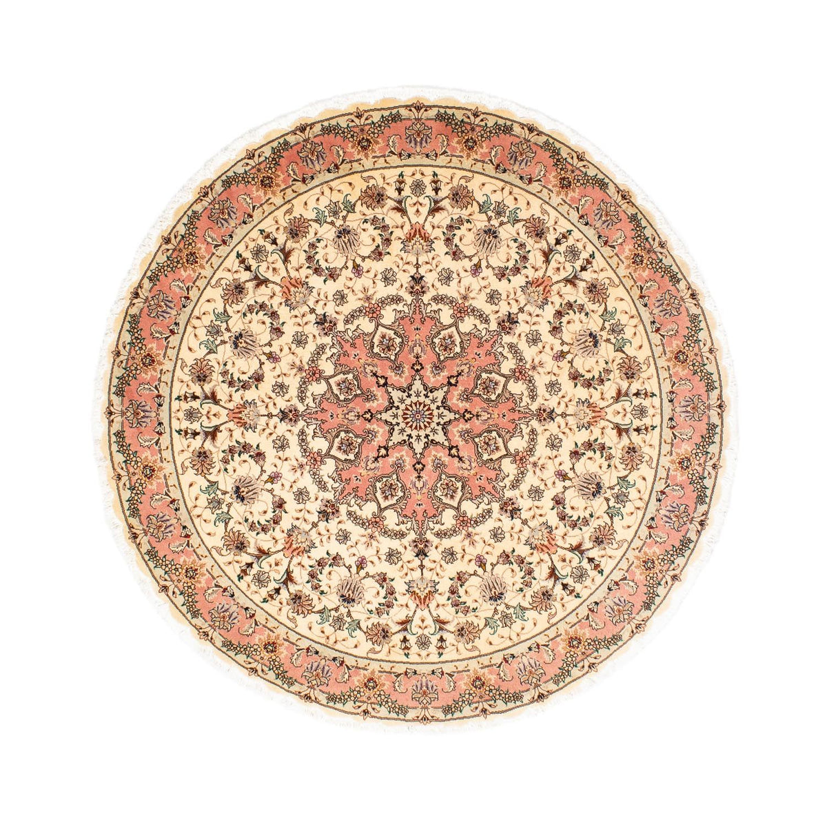 Persisk tæppe - Tabriz - Royal rundt  - 150 x 150 cm - beige