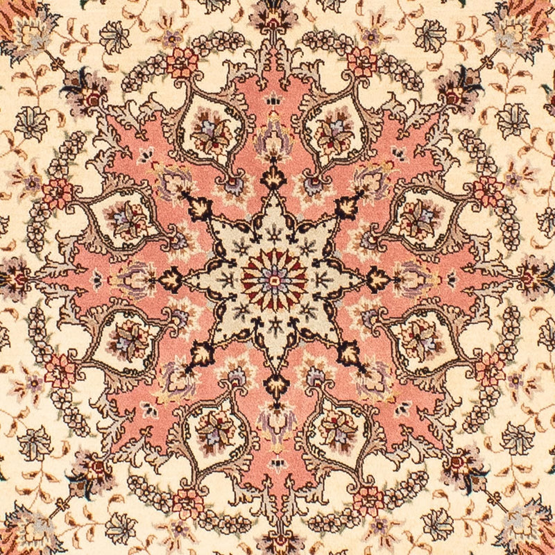 Persisk tæppe - Tabriz - Royal rundt  - 150 x 150 cm - beige