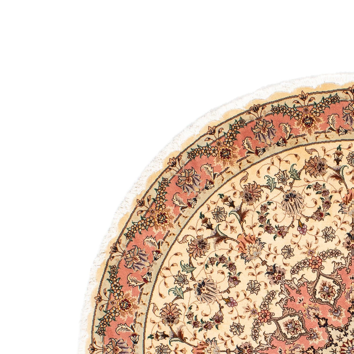 Persisk tæppe - Tabriz - Royal rundt  - 150 x 150 cm - beige
