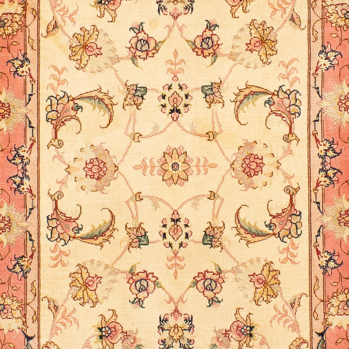Løber Persisk tæppe - Tabriz - Royal - 290 x 74 cm - beige