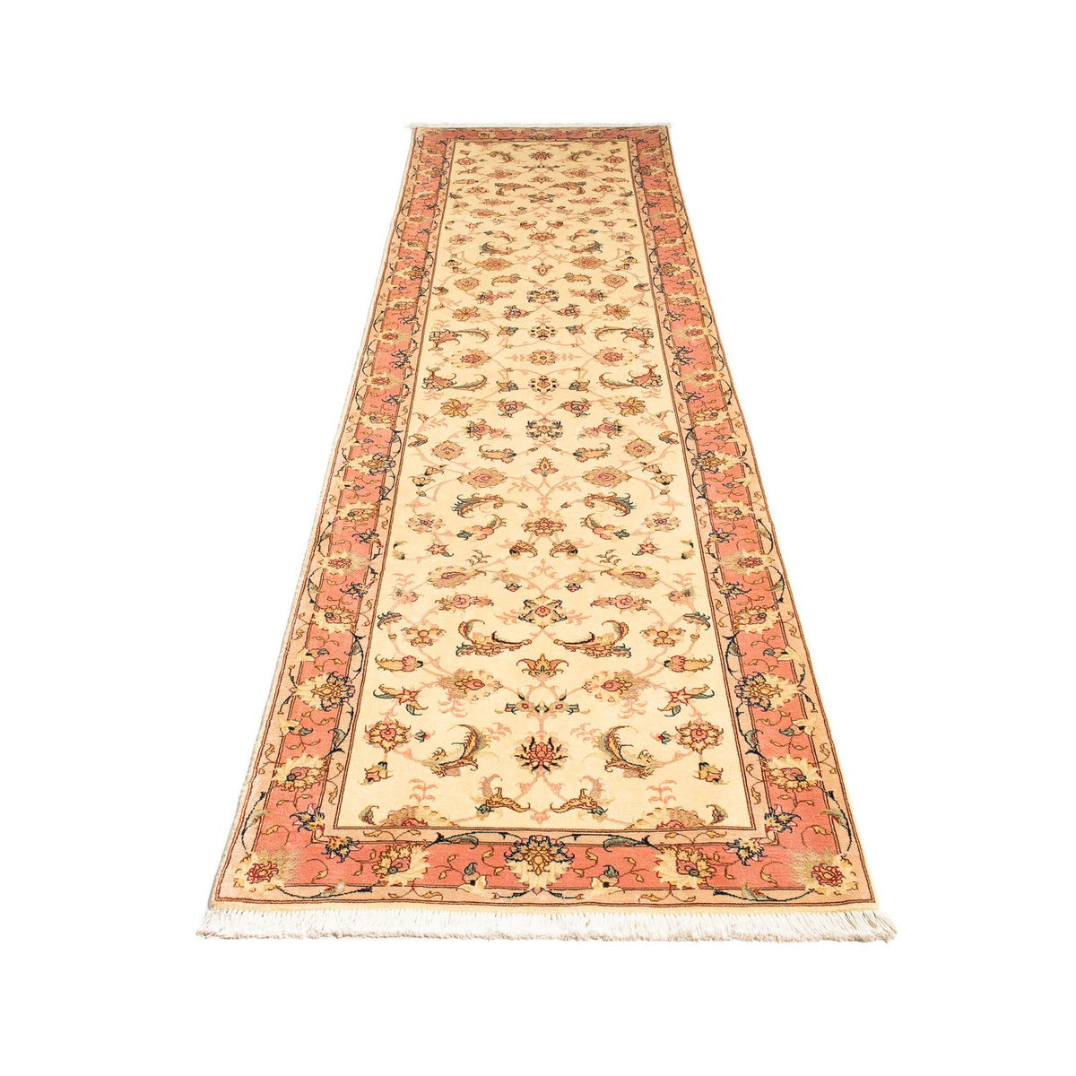 Løber Persisk tæppe - Tabriz - Royal - 290 x 74 cm - beige