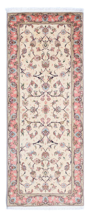 Løber Persisk tæppe - Tabriz - Royal - 202 x 77 cm - beige