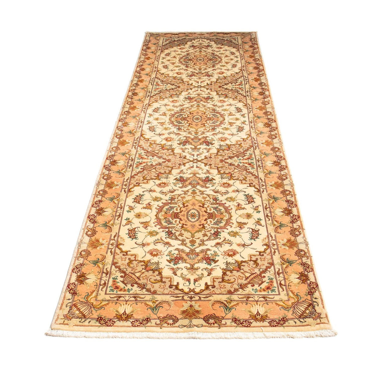 Løber Persisk tæppe - Tabriz - Royal - 314 x 87 cm - beige