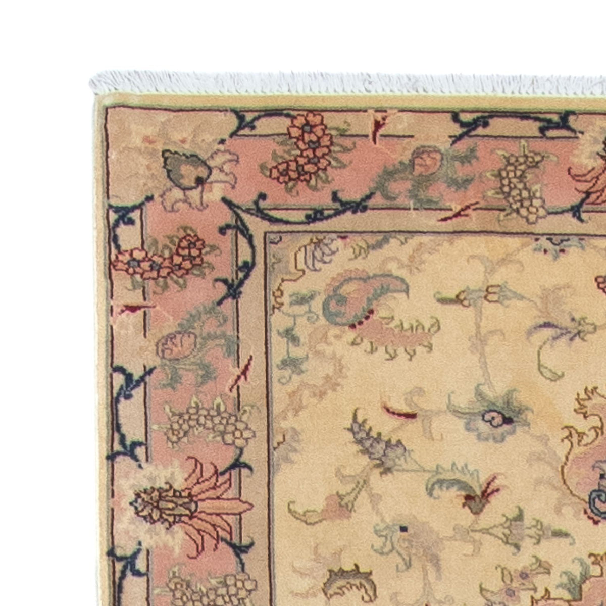 Løber Persisk tæppe - Tabriz - Royal - 397 x 86 cm - beige