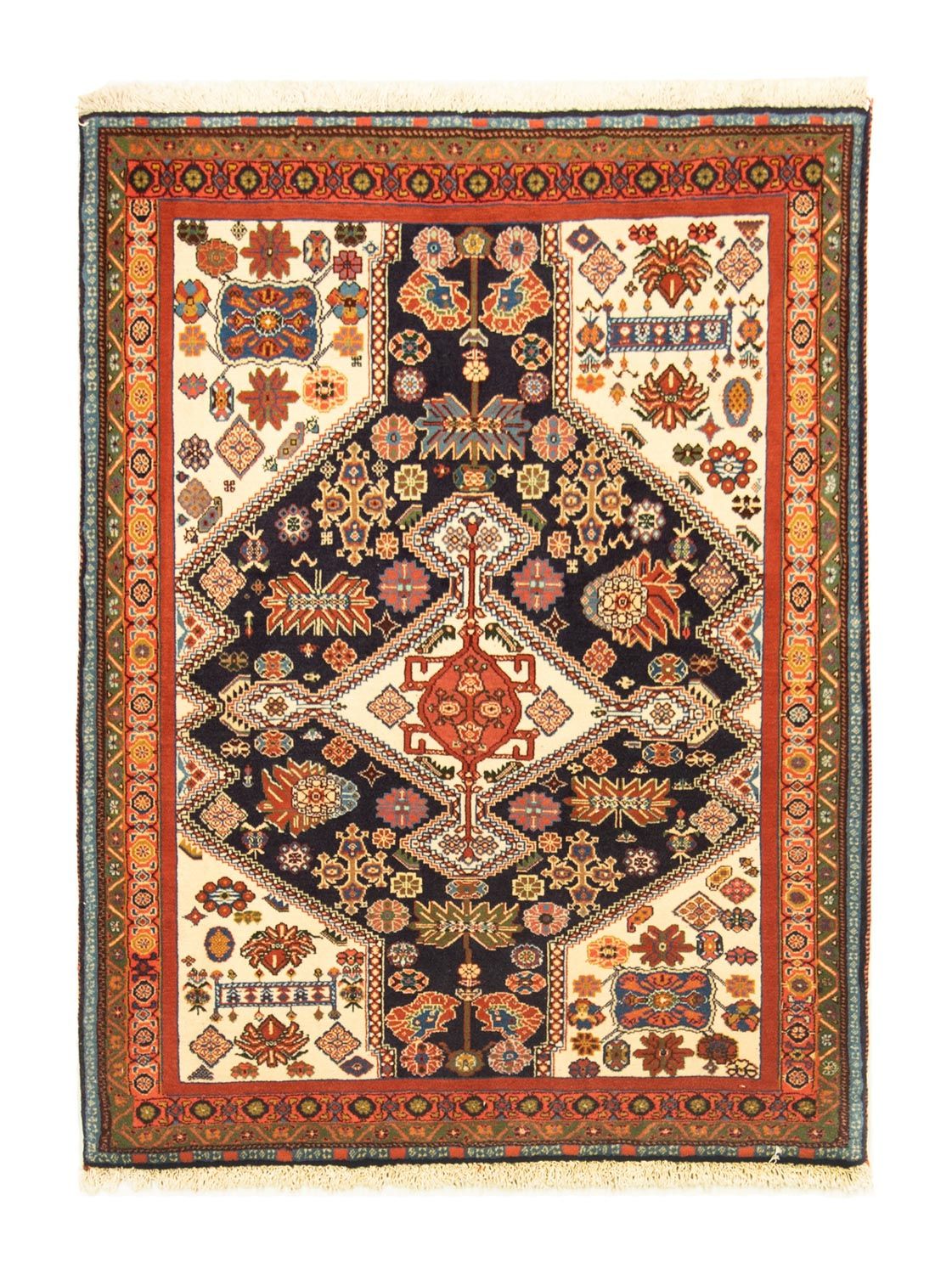 Persisk tæppe - Nomadisk - 133 x 102 cm - mørkeblå