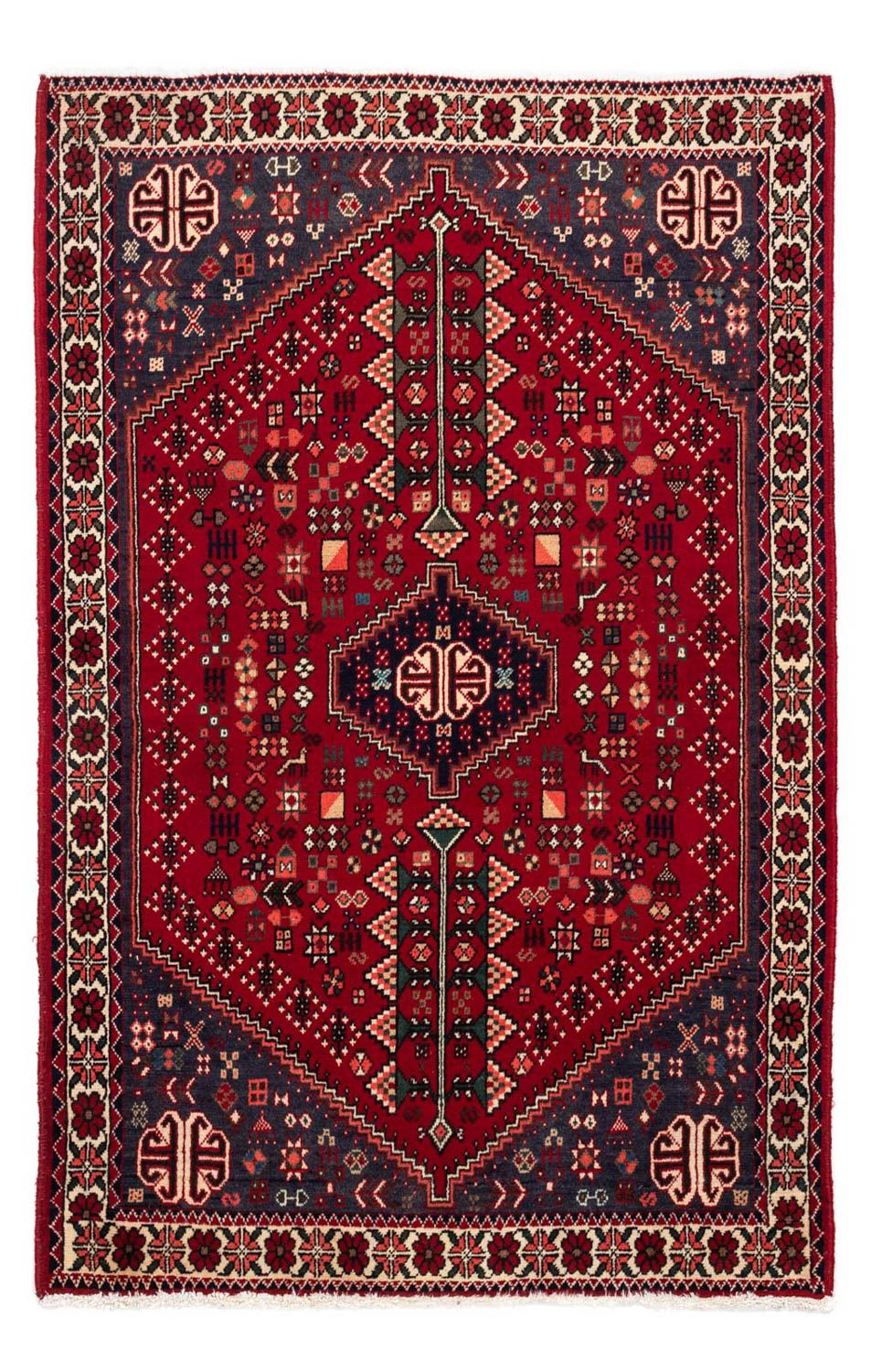 Persisk tæppe - Nomadisk - 144 x 100 cm - mørkerød