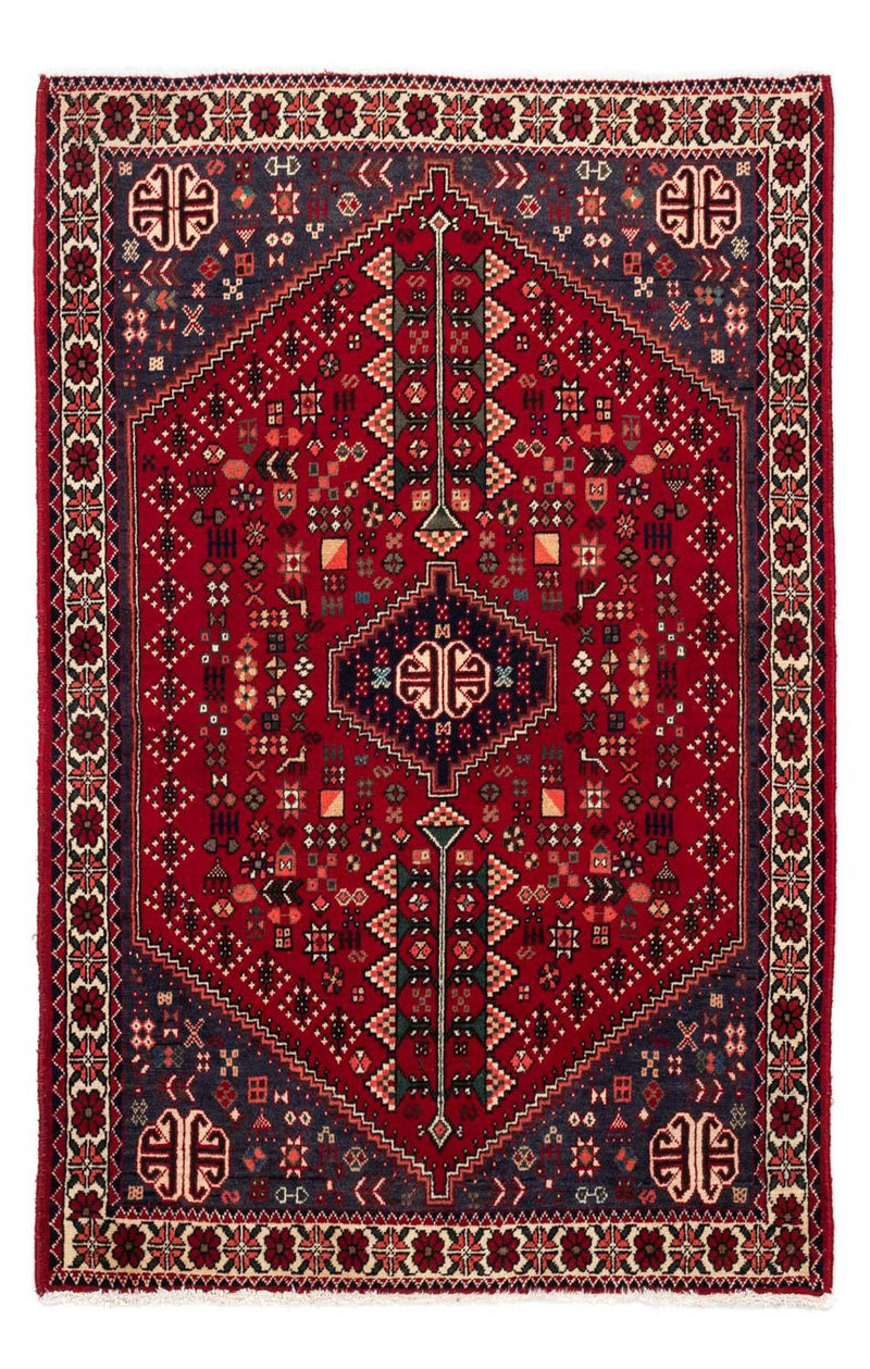 Persisk tæppe - Nomadisk - 144 x 100 cm - mørkerød