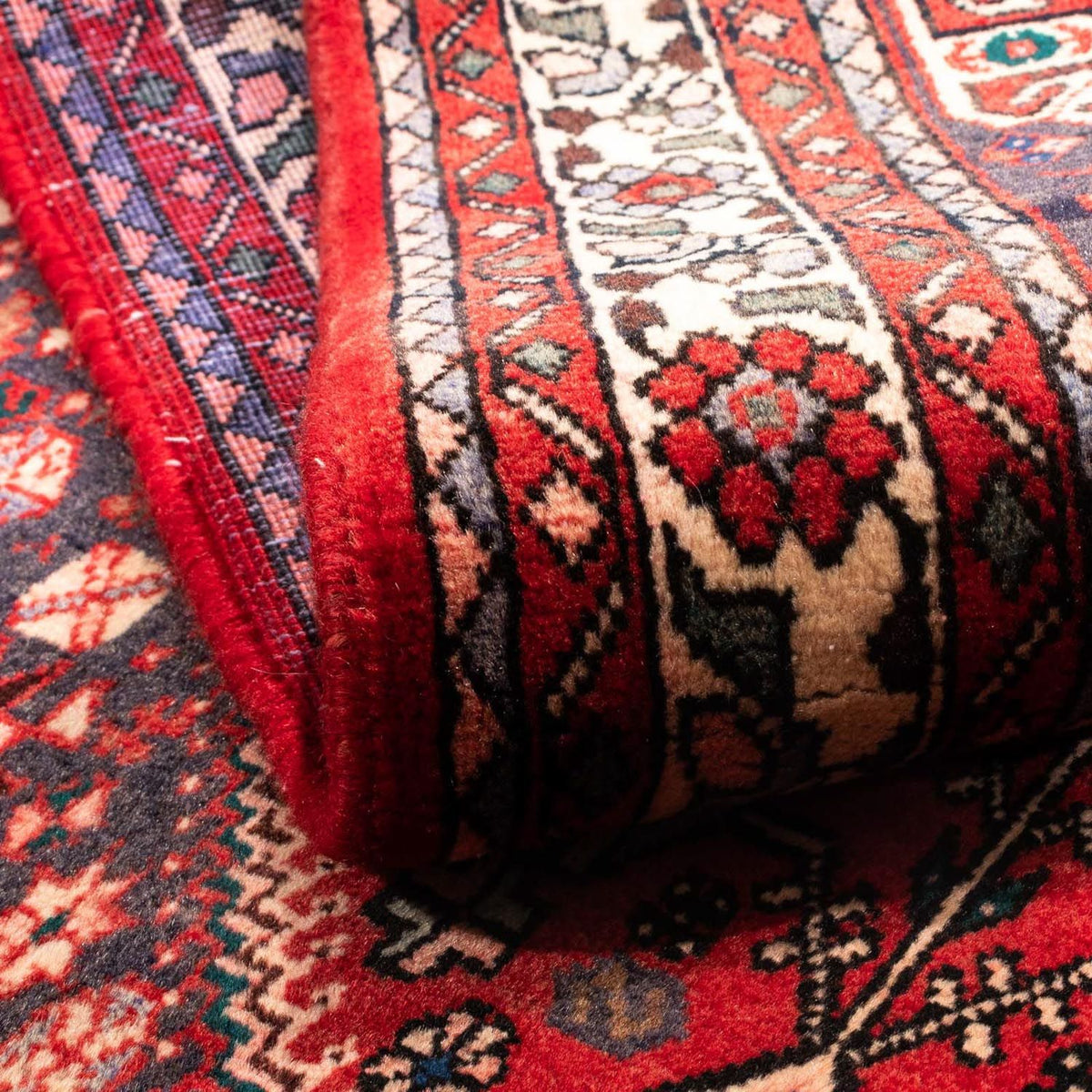 Persisk tæppe - Nomadisk - 161 x 105 cm - mørkerød