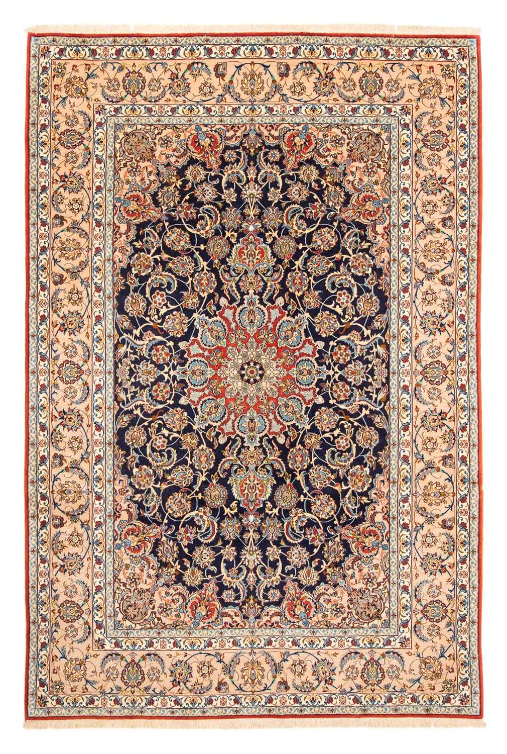 Persisk tæppe - Isfahan - Premium - 300 x 200 cm - mørkeblå