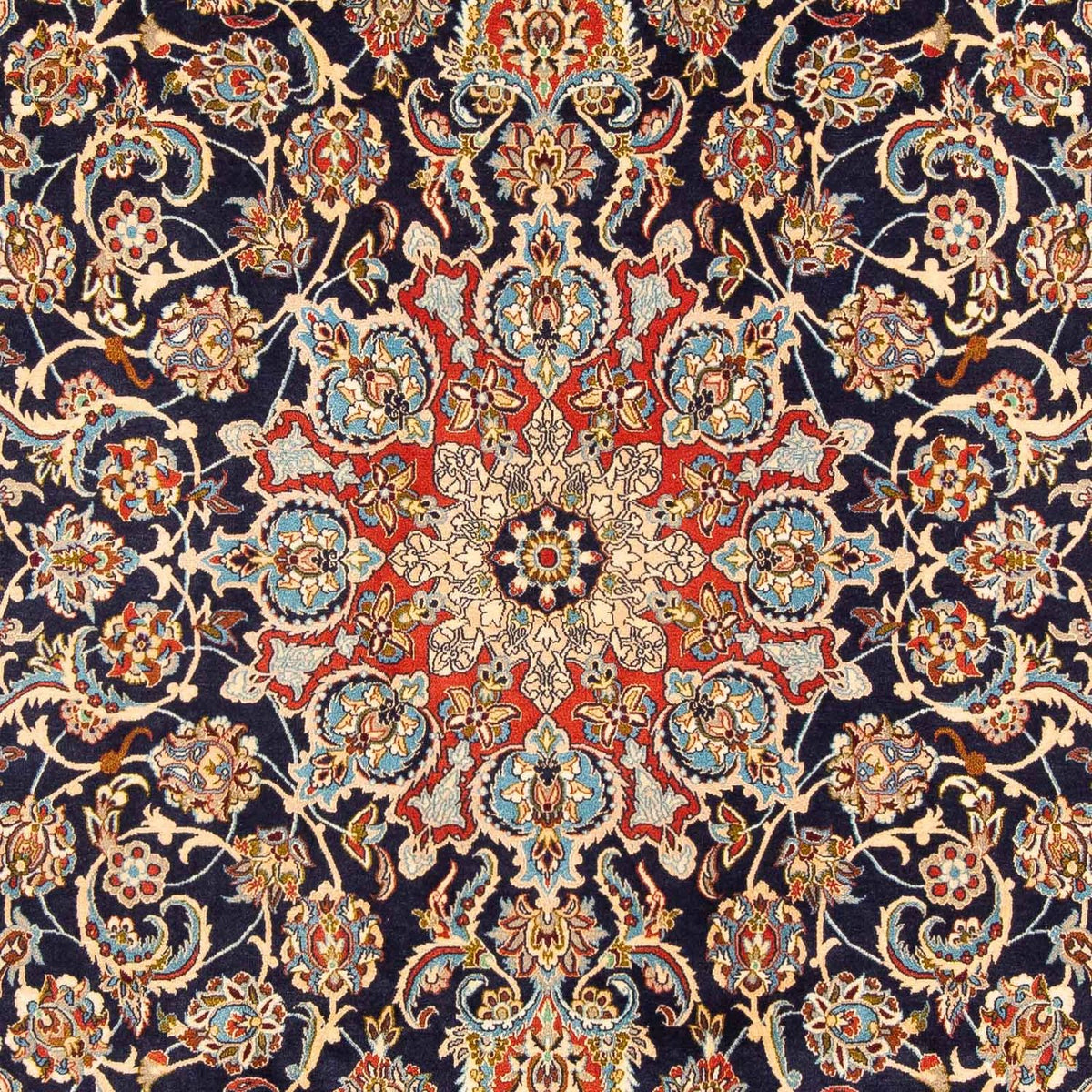 Persisk tæppe - Isfahan - Premium - 300 x 200 cm - mørkeblå
