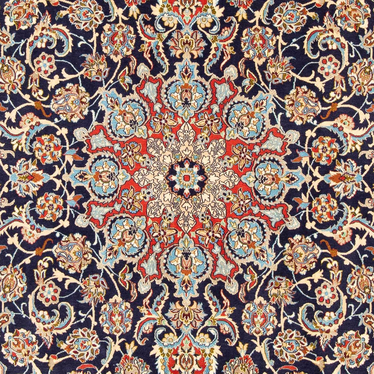 Persisk tæppe - Isfahan - Premium - 308 x 200 cm - mørkeblå