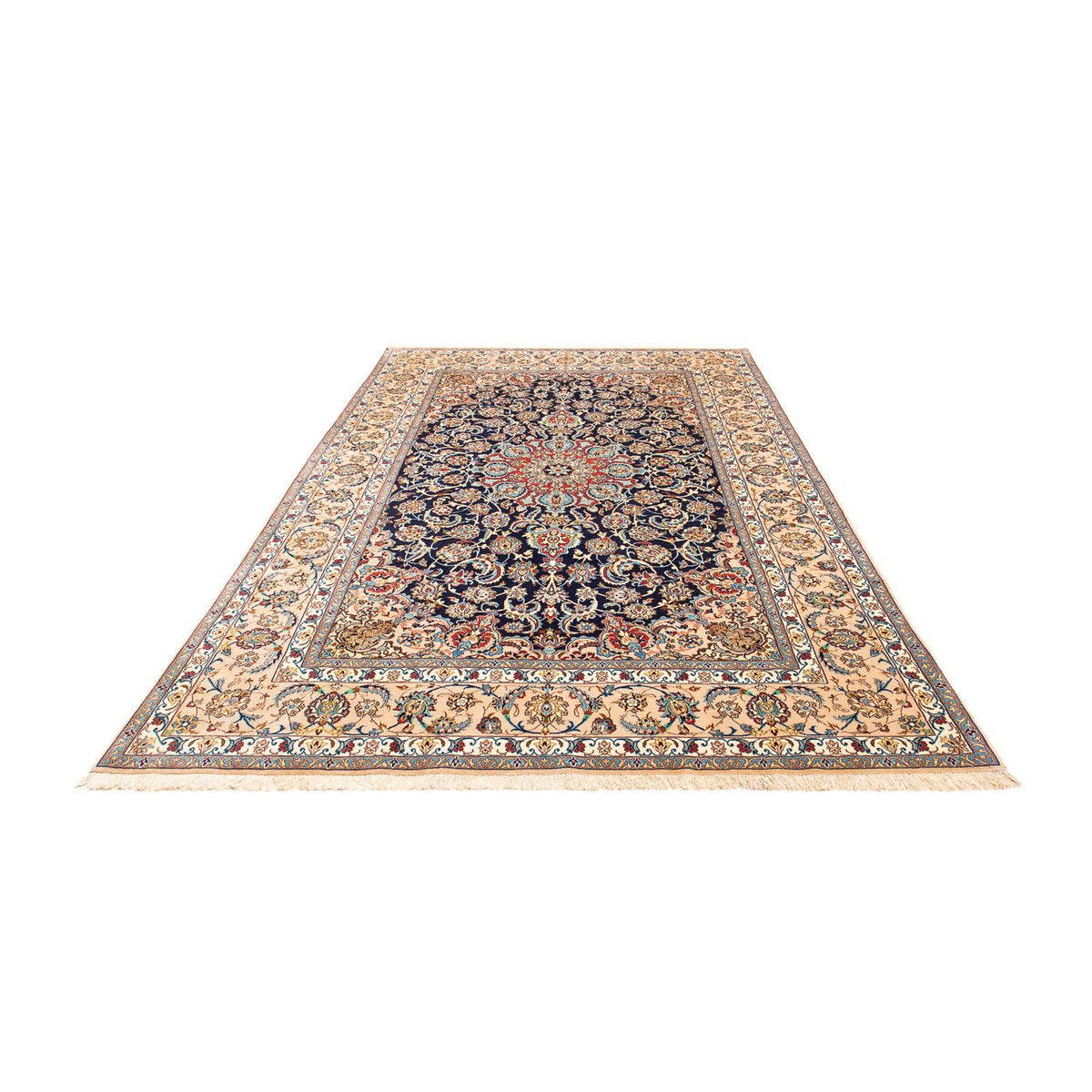 Persisk tæppe - Isfahan - Premium - 308 x 200 cm - mørkeblå