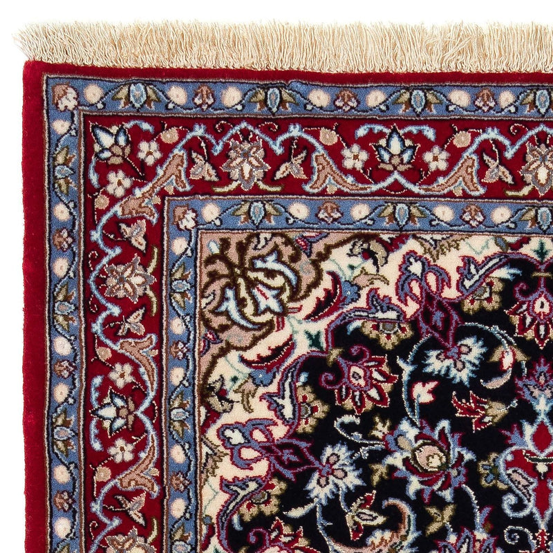 Persisk tæppe - Isfahan - Premium - 104 x 71 cm - mørkerød