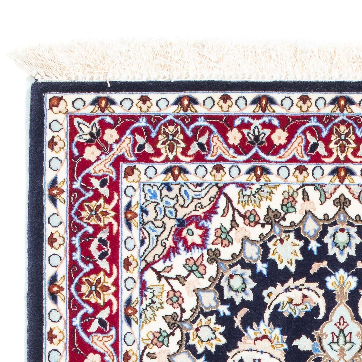 Persisk tæppe - Isfahan - Premium - 104 x 72 cm - mørkeblå