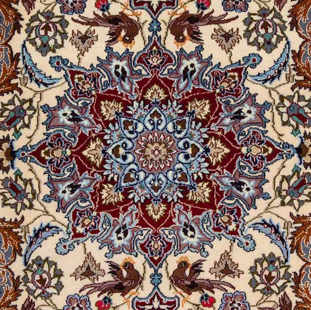 Persisk tæppe - Isfahan - Premium - 100 x 73 cm - mørkerød