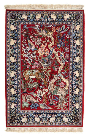 Persisk tæppe - Isfahan - Premium - 105 x 70 cm - rød
