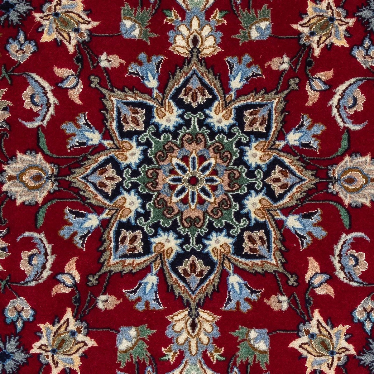 Persisk tæppe - Isfahan - Premium - 100 x 70 cm - mørkerød