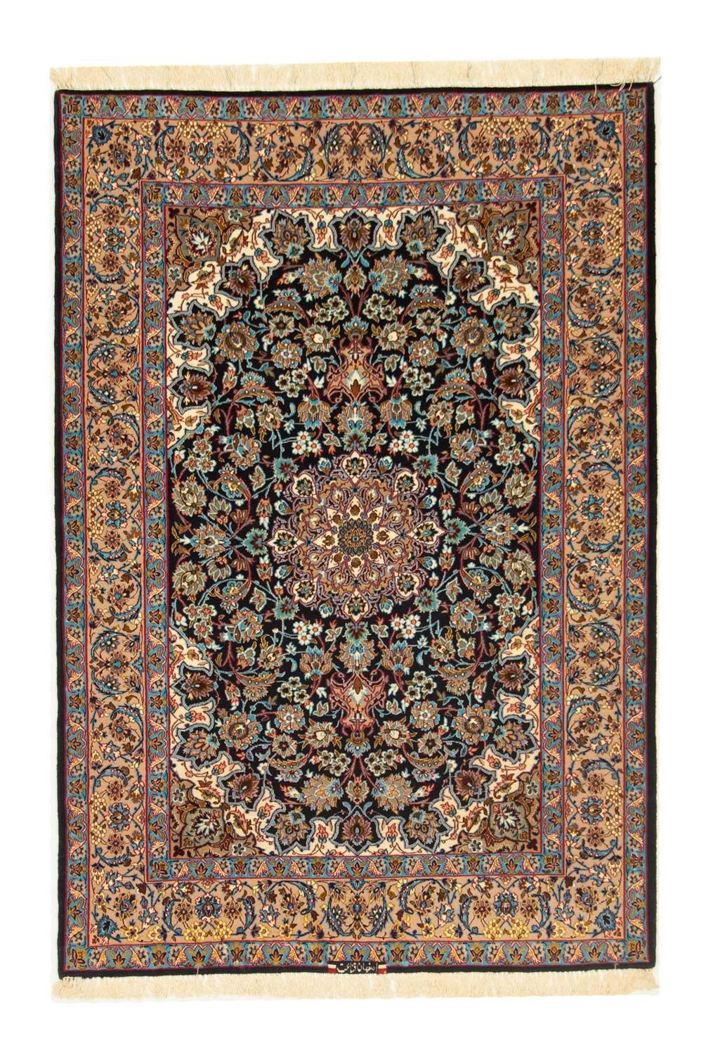 Persisk tæppe - Isfahan - Premium - 165 x 110 cm - sort