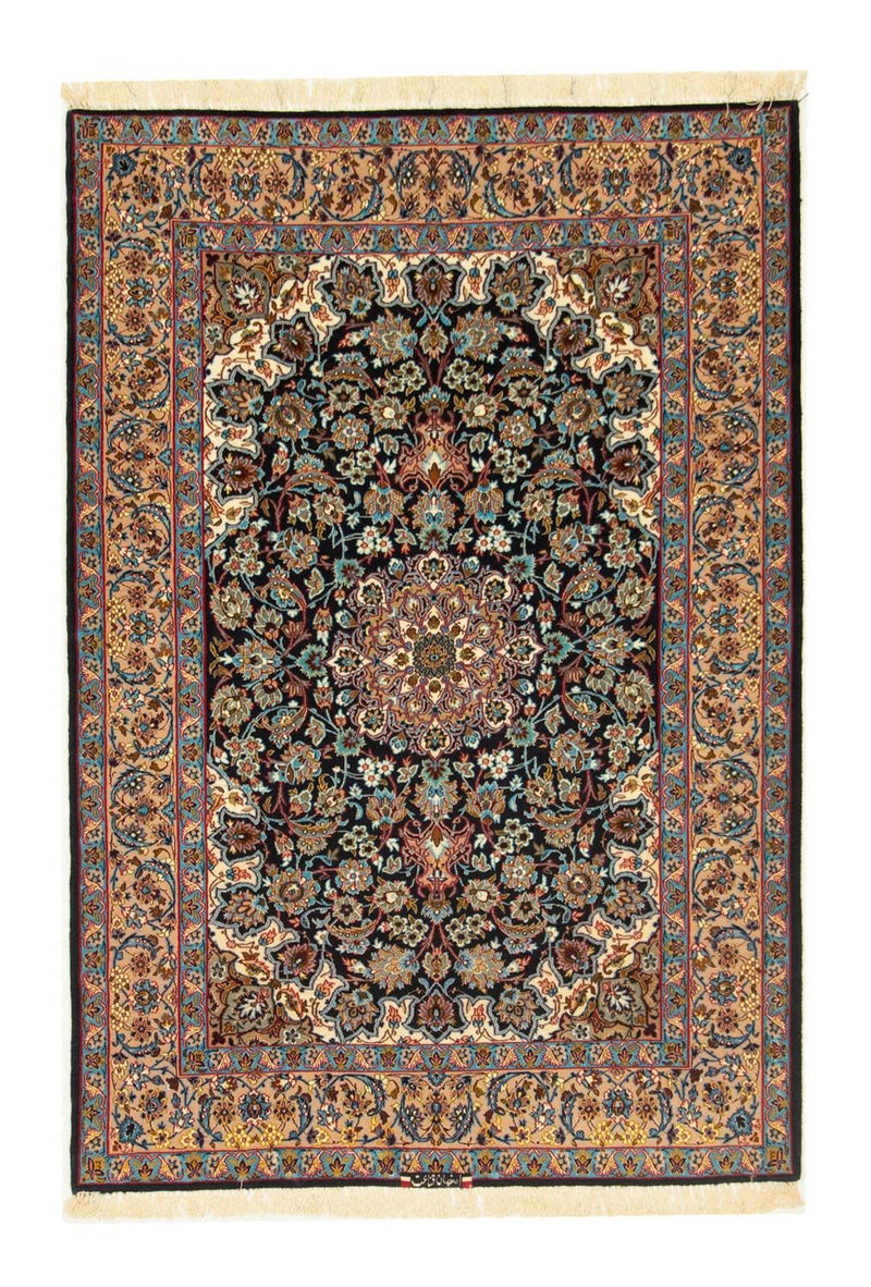 Persisk tæppe - Isfahan - Premium - 165 x 110 cm - sort