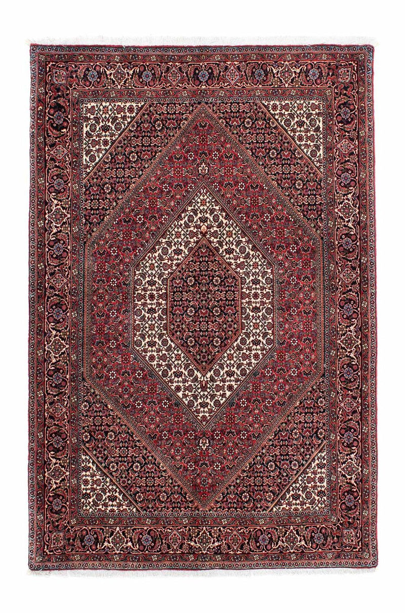 Persisk tæppe - Bijar - 205 x 136 cm - mørkerød