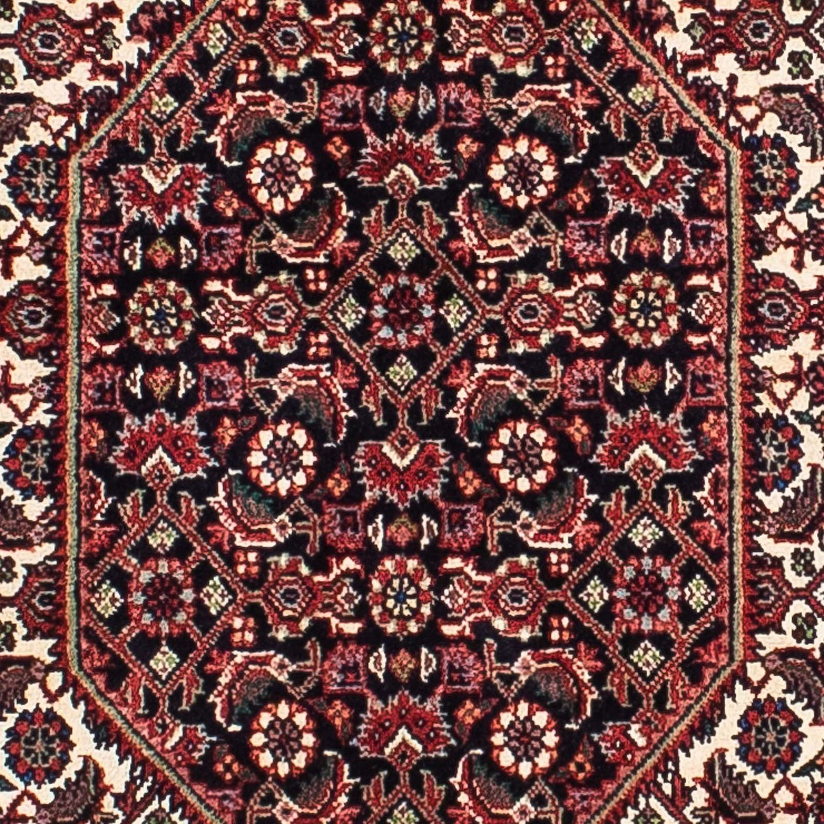 Persisk tæppe - Bijar - 205 x 136 cm - mørkerød