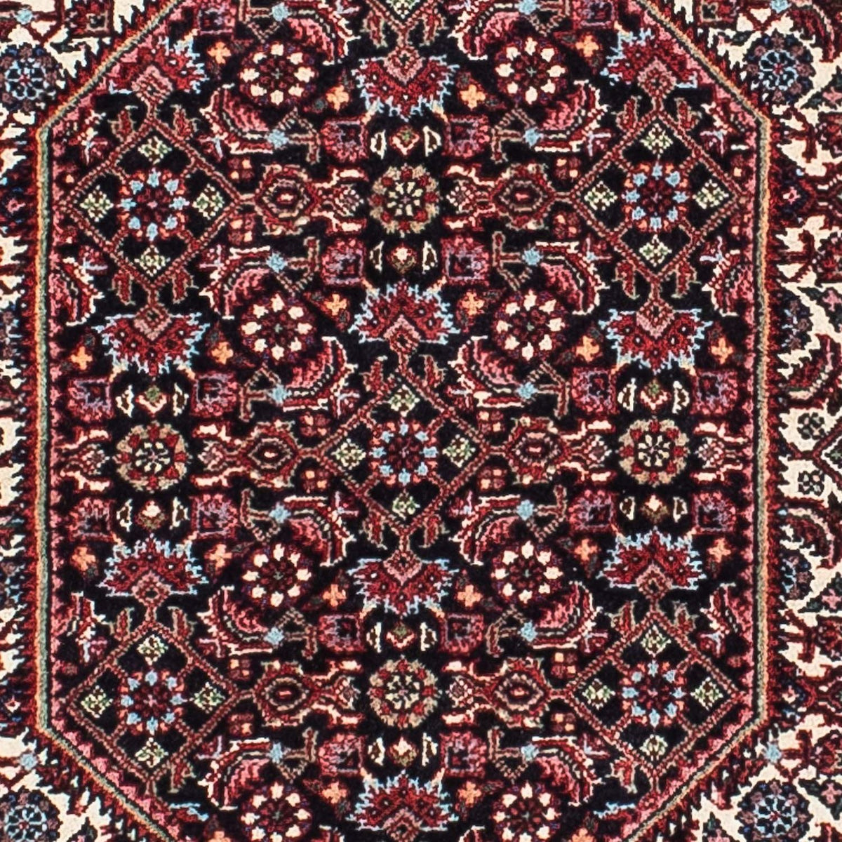 Persisk tæppe - Bijar - 212 x 135 cm - mørkerød