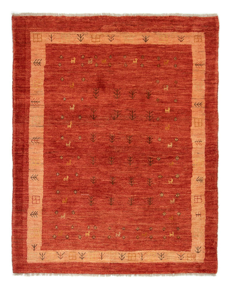 Gabbeh Tæppe - Loribaft Persisk - 194 x 156 cm - rød