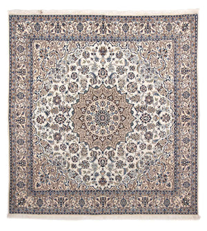 Persisk tæppe - Nain - Royal firkantet  - 210 x 202 cm - beige