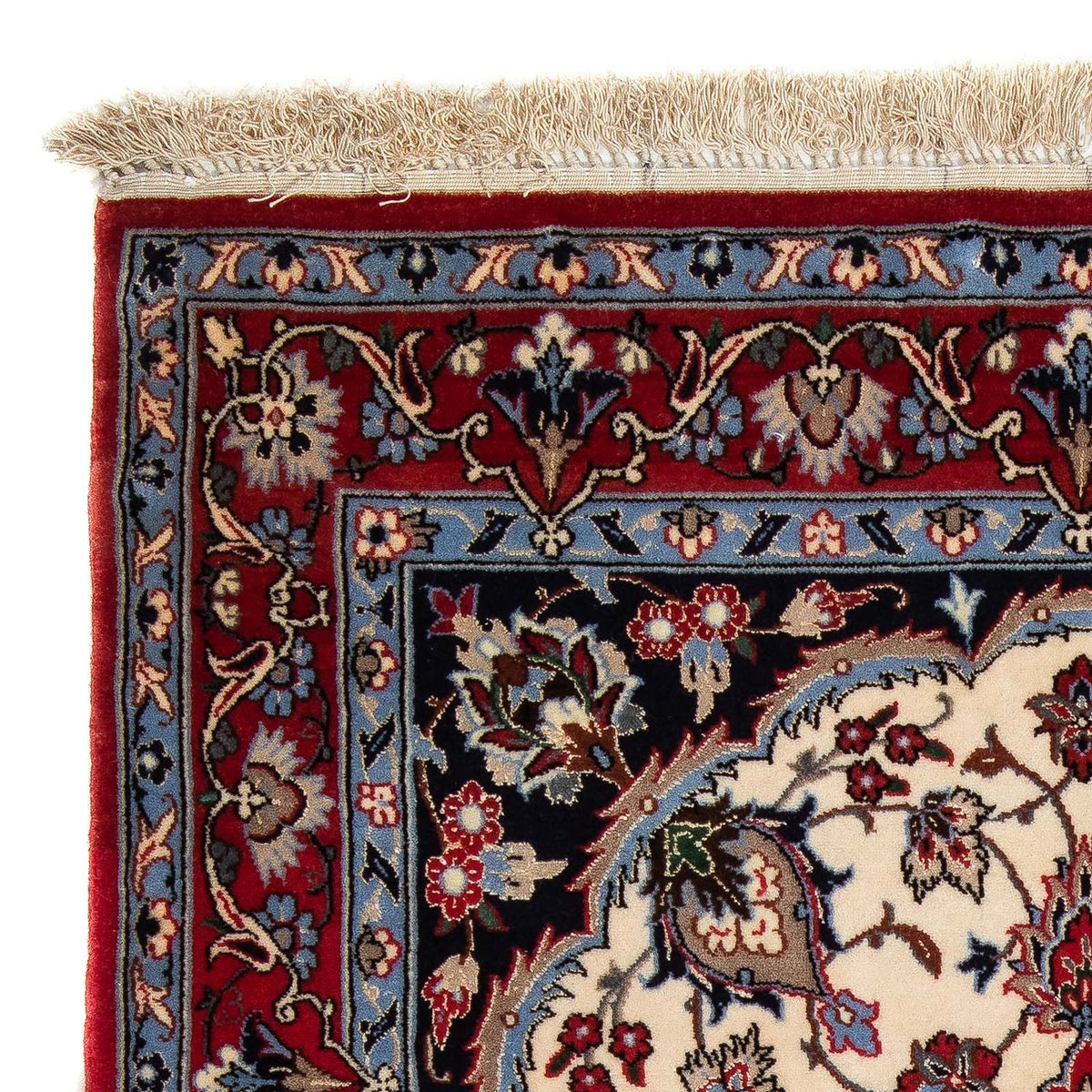 Persisk tæppe - Isfahan - Premium - 120 x 84 cm - mørkerød
