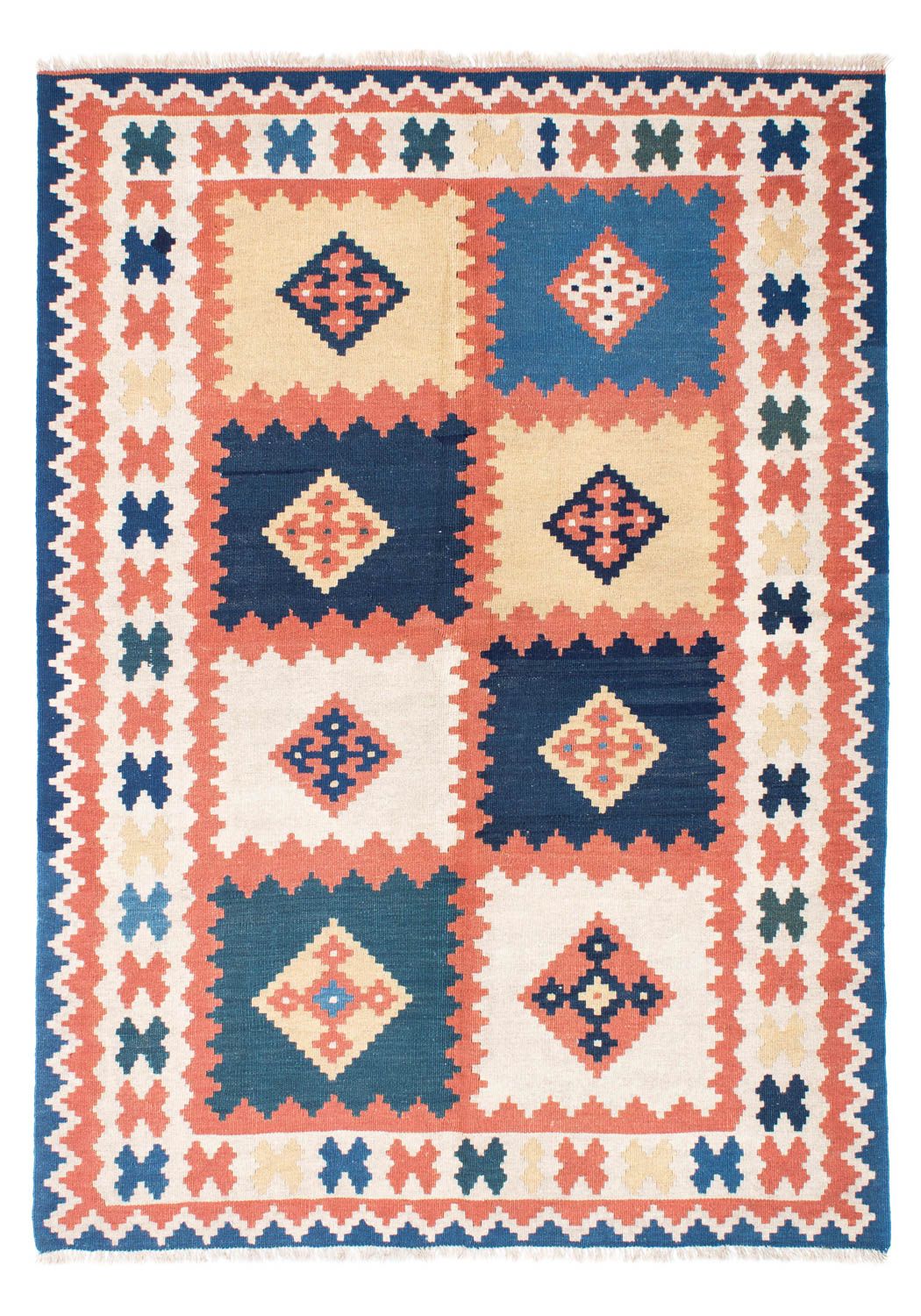 Kelim-tæppe - orientalsk - 212 x 155 cm - blå
