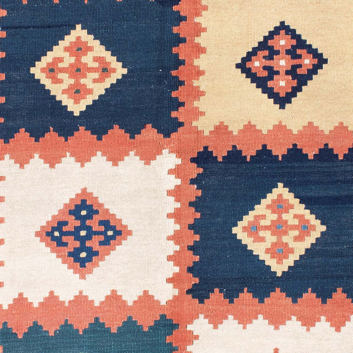 Kelim-tæppe - orientalsk - 212 x 155 cm - blå