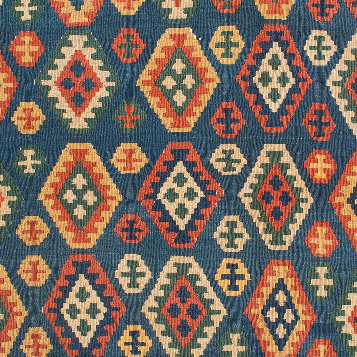 Kelim-tæppe - orientalsk - 232 x 194 cm - blå
